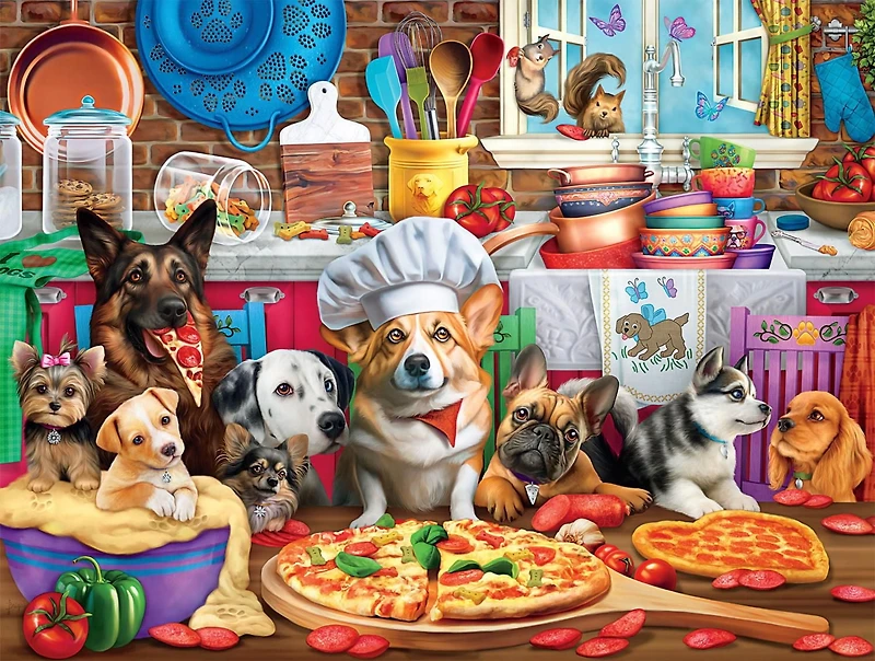 Buffalo Games - Dog Days - Pizza Time Pups - 750 Piece Jigsaw Puzzle
