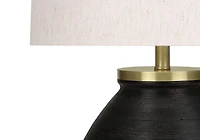 Monarch Specialties  Luminaire, 25"h, Lampe De Table, Béton Noir, Teinte Ivoire / Crème, Contemporain