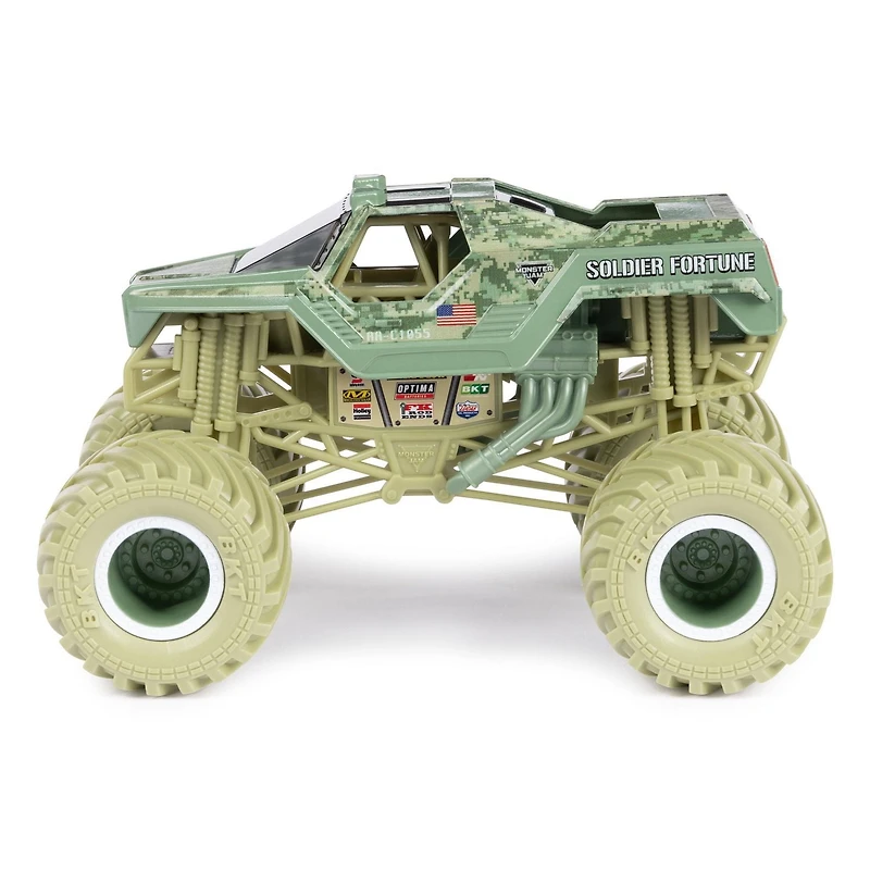 Monster Jam, Official Soldier Fortune Monster Truck, Collector Die-Cast Vehicle, 1:24 Scale, Kids Toys for Boys and Girls Ages 3 and up