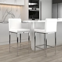Set of 2 Modern Counter Stools, Black
