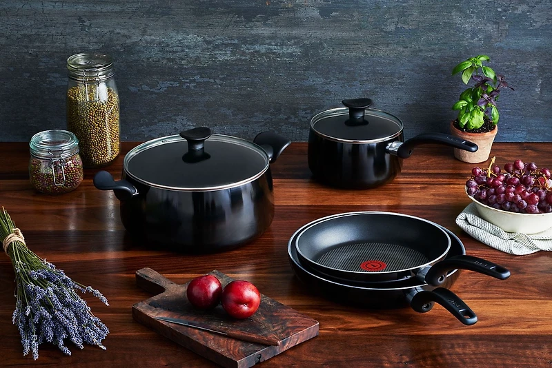 Batterie de cuisine en aluminium 10 pièces T-fal Expert Noir