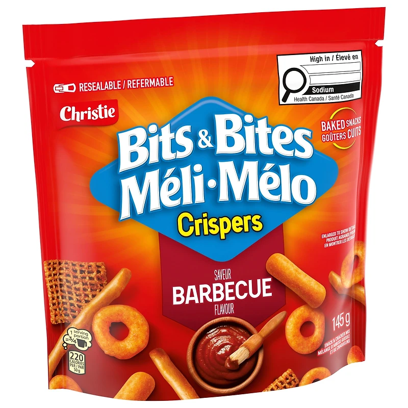 Mélange d'amuse-gueule et de craquelins MÉLI-MÉLO CRISPERS saveur Barbecue
