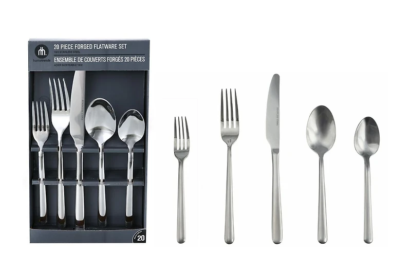 Ensemble de 20 pièces couverts de Hometrends, Argent Ensemble de couverts 20 pièce