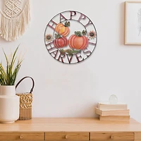 Décoration Murale En Forme De Roue De Citrouille De 24 Po Happy Harvest