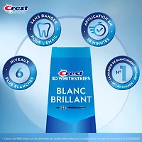 Ensemble de blanchiment des dents à domicile Crest 3D Whitestrips Blanc brillant 10 traitements