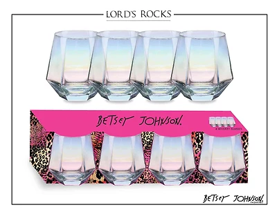 Luv by Betsey Johnson 16oz Whisky Glass Set of 4