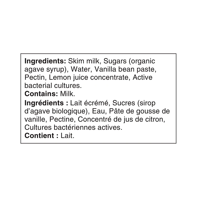siggi’s Yogourt skyr Vanille, teneur élevée en protéines, 0 %