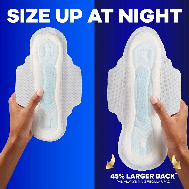 Always Maxi Feminine Pads with Wings for Women, Size 2, Long Super Absorbency, Unscented, 60CT