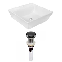 American Imaginations AI-31399 16,5 pouces W au-dessus du navire blanc de compteur pour le perçage de centre de 1 trou