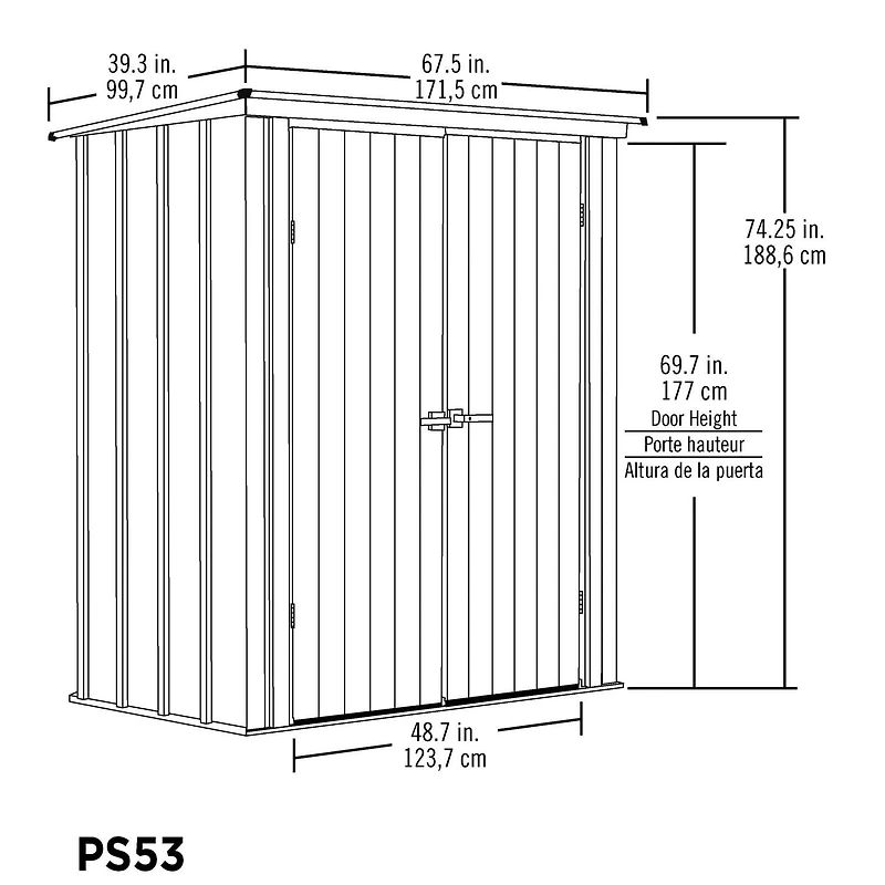 Spacemaker Patio Shed, 5x3, Flute Grey and Anthracite