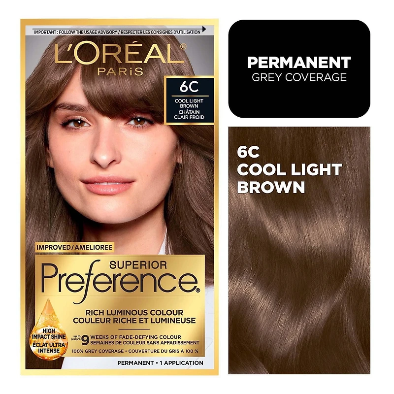 L'Oréal Paris Superior Preference, Permanent Hair Dye, 9 weeks of fade-defying colour