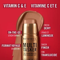 Rimmel Multi Tasker Bronzing, Sculpting & Contour Stick, All-Day Wear, Dewy Finish
