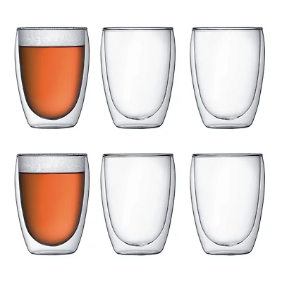 Bodum PAVINA Glass, Double Wall, 0.35 L, 12oz, (set of 6)