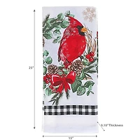 Christmas Hand Towel Cardinal Wreath - Set of 6
