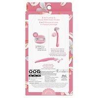 Venus Comfortglide Women's Razor White Tea Scented with Reusable Razor Handle, 2 Razor Blade Refills and Shower Holder, 1CT