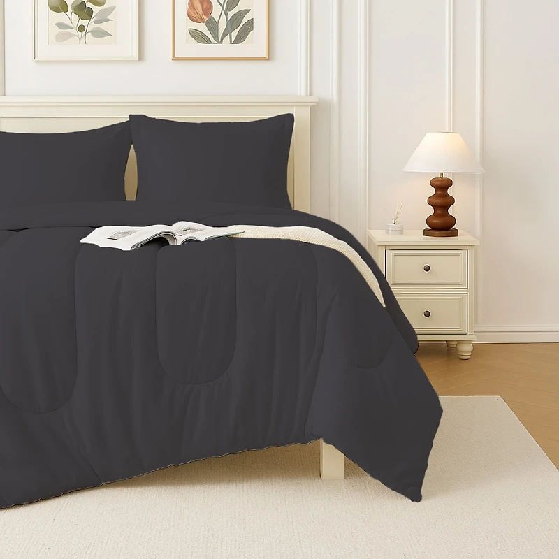 Beddora 3-Piece Ultra-Soft Comforter Set, All-Season, Wrinkle-Free, Lightweight Microfiber, Hypoallergenic – King Forged Iron