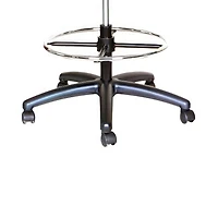TygerClaw Adjustable Rolling Swivel Stool with Backrest