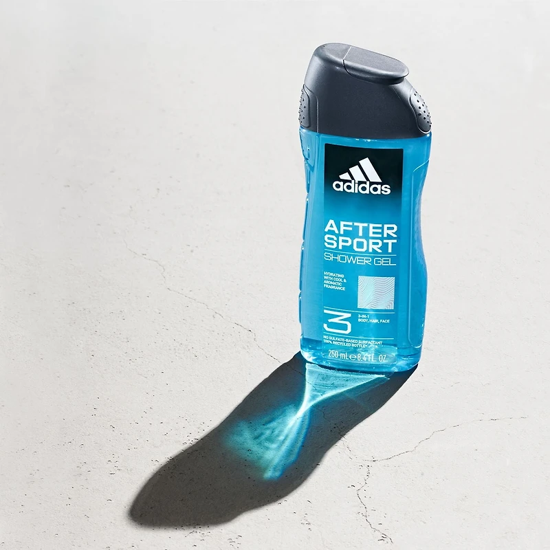 adidas After Sport 3-in-1 Body, Hair and Face Shower Gel, 100% Vegan, 3-in-1 Shower Gel: body, hair, face