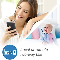 VTech RM5754HD Moniteur vidéo de bébé 1080p intelligent Wi-Fi de 5 po doté d'une caméra HD, d'une veilleuse intégrée et d'une caméra, blanc RM5754HD de VTech