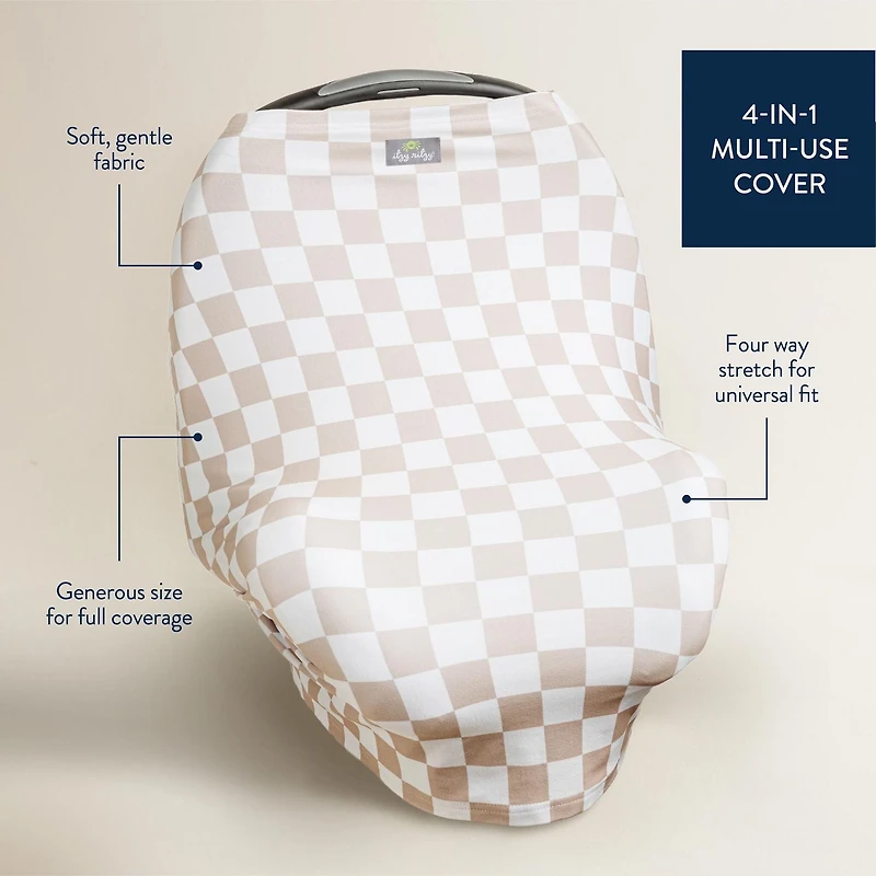 Itzy Ritzy Mom Boss Checkerboard, 4-in-1 multi-use cover
