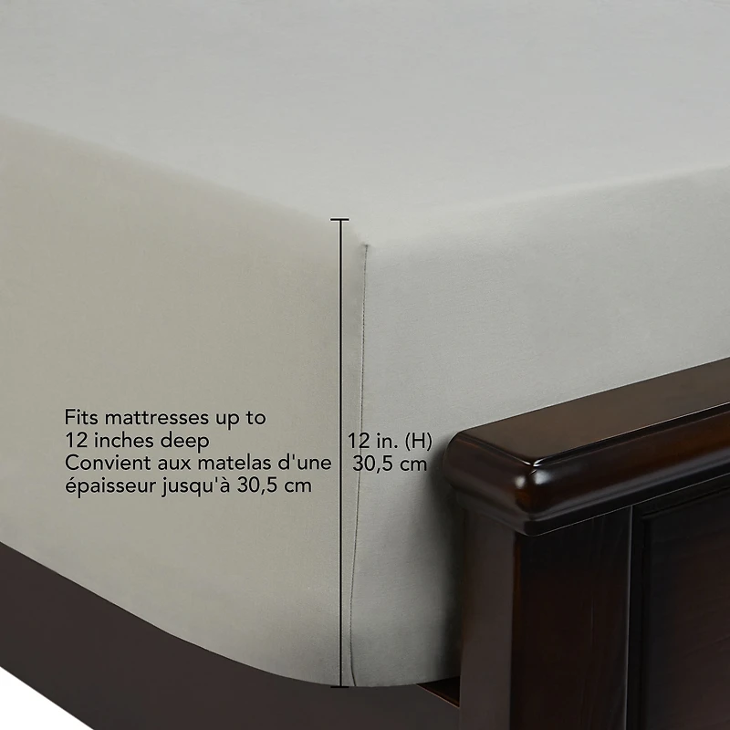Mainstays Dove Fitted Sheet, King, 180 Thread Count
