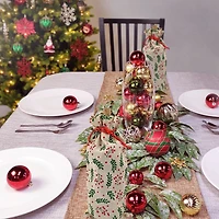 Holiday Time 3 Count Fabric Bags with Drawstring 6" by 14" for Xmas Package Storage