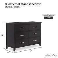 Rêve Sur Moi Universel Double Commode I Enfants Chambre Commode I Six Tiroirs Commode I Milieu Du Siècle Moderne