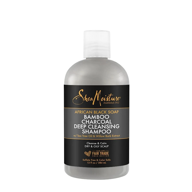 Shampooing Nettoyant Intensif Shea Moisture Savon Noir Africain Charbon
