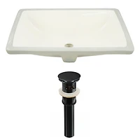 18.25-in. W CUPC Rectangle Bathroom Undermount Sink Set In Biscuit - Black Hardware - Overflow Drain Incl. AI-24833