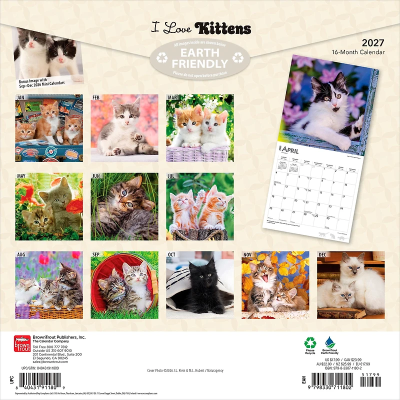 Chatons, j'adore 2027 Carré