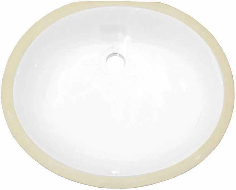 American Imaginations -in. W CSA Oval Bathroom Undermount Sink Set In White - Chrome Hardware