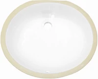 American Imaginations -in. W CSA Oval Bathroom Undermount Sink Set In White - Chrome Hardware