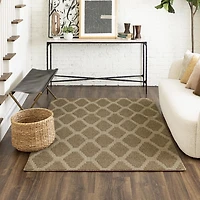 Mohawk Home - Tapis touffeté en polyester à motif de losanges, praline/havane