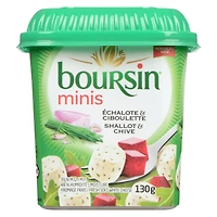 Boursin Minis Shallot & Chive, Fresh soft white cheese bites 130g