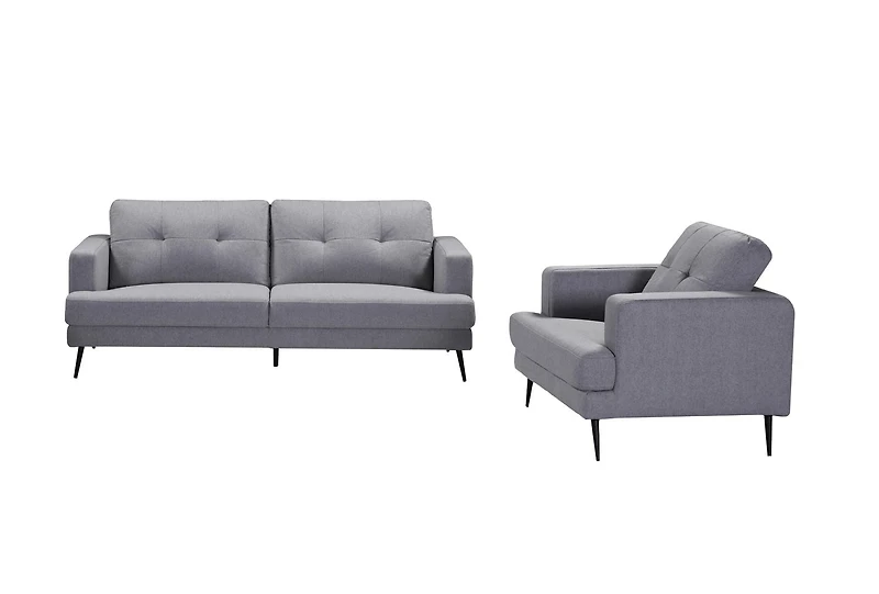 Topline Home Furnishings ensemble mobilier 2 pièces : sofa et fauteuil gris