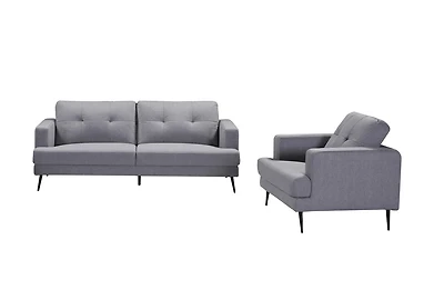 Topline Home Furnishings ensemble mobilier 2 pièces : sofa et fauteuil gris