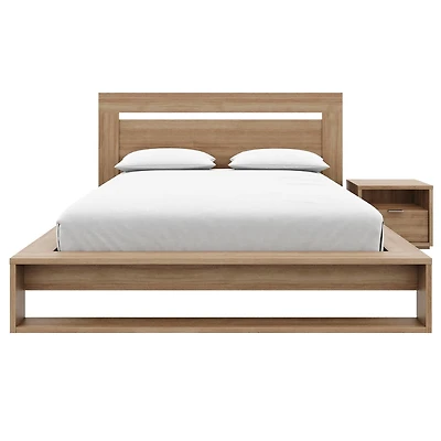 Ensemble de chambre à coucher Morgan 3 pièces avec tête de lit, sommier à lattes et 1 table de chevet
