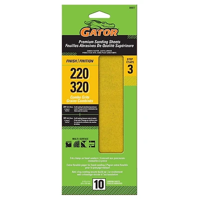 Gator prime Feuille 220/320 grain (10)