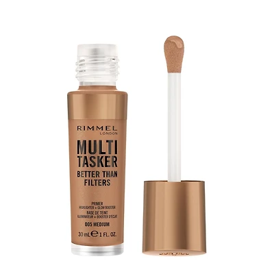 Rimmel Multi-Tasker Better Than Filters, Face Primer, Glow Booster & Highlighter, Vegan Formula, Anti-Ageing Benefits, Light-Reflecting Pigments, Flawless, glowing finish!