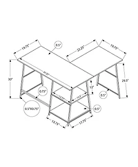 Monarch Specialties Computer Desk, Home Office, Corner, Storage Shelves, 48"l, L Shape, Work, Laptop, Metal, Laminate, White, Contemporary, Modern