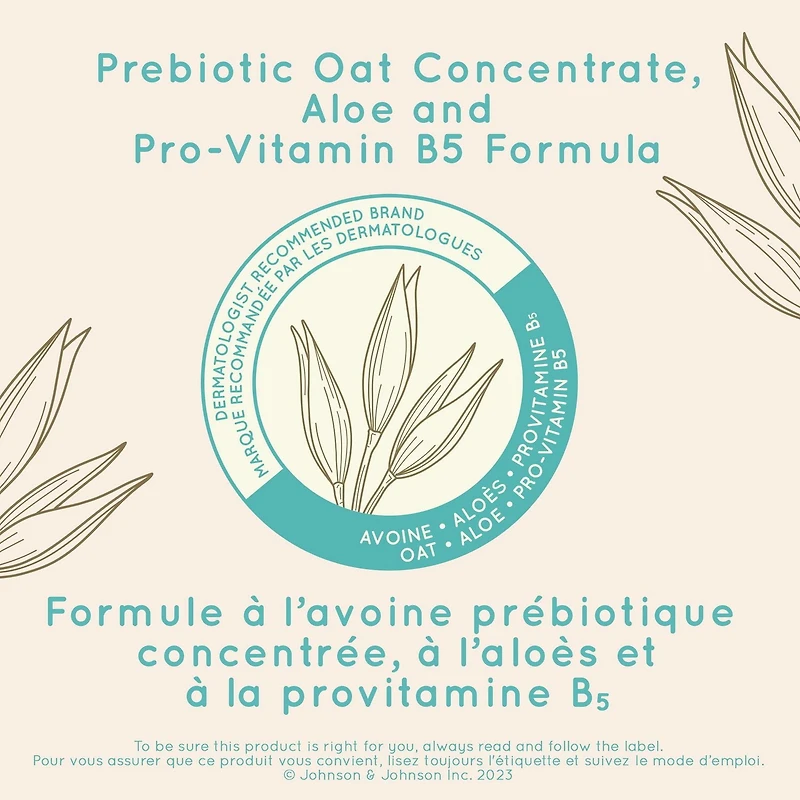 Gel hydratant quotidien Aveeno Calm + Restore, avoine prébiotique, aloès, provitamine B5, soulage la peau sèche et sensible, sans parfum