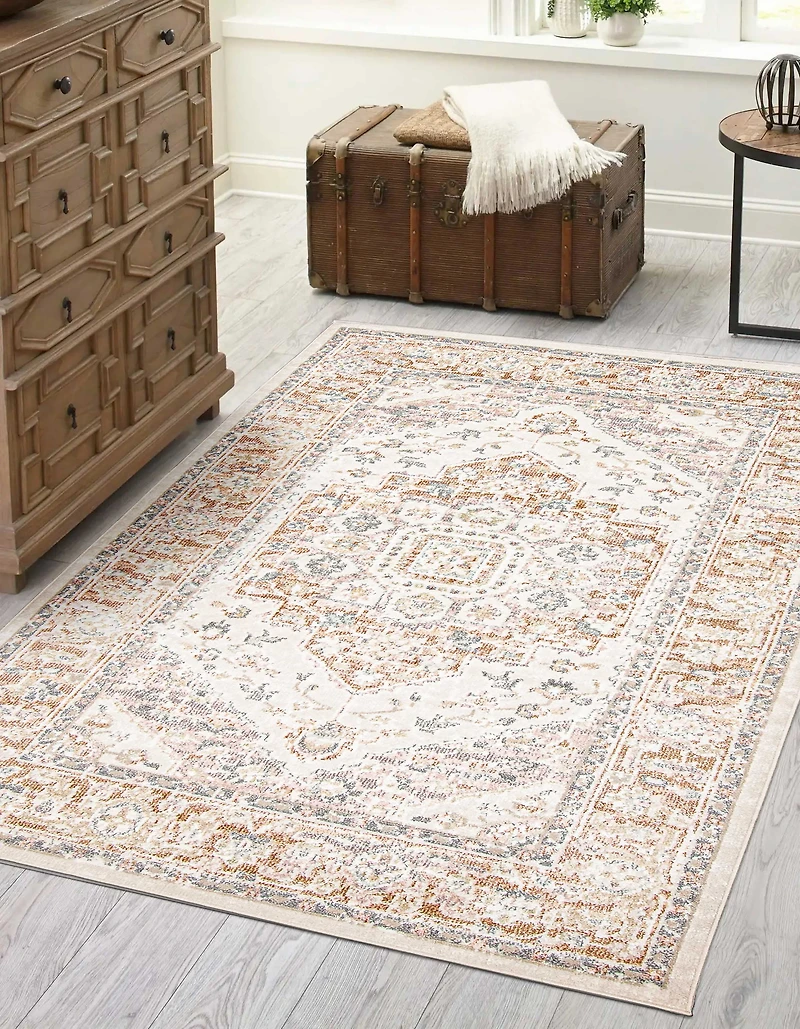 ECARPET Bijara Traditional Area Rug for Living Room, Bedroom, Dining Entrance, Hallway and More.