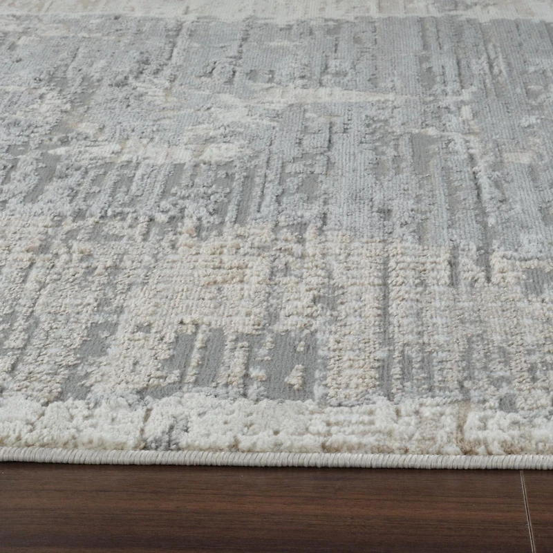 Rug Branch Nomad Abstract Indoor Area Rug, Cream Grey, Modern - Living Room, Bedroom, Dining Room, and Kitchen