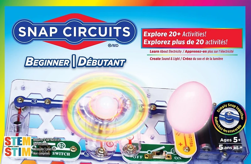 Snap Circuits® Science STEM Electronics Debutant Set (SCB20FR) 20 projets AMUSANTS ! Apprenez-en plus sur l'electricte.