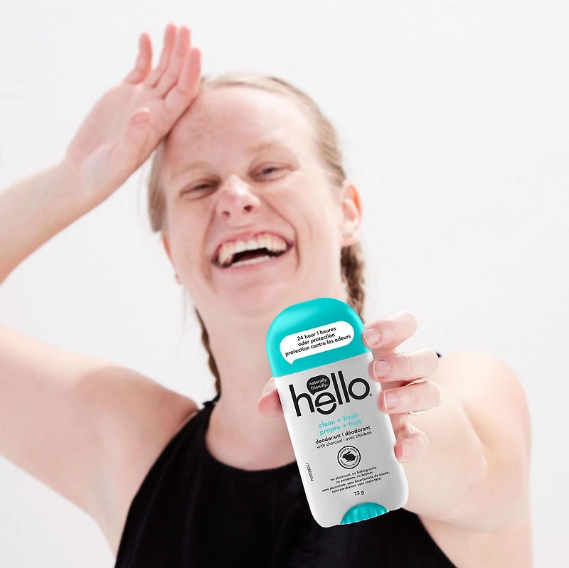 hello propre + frais déodorant avec charbon 73G