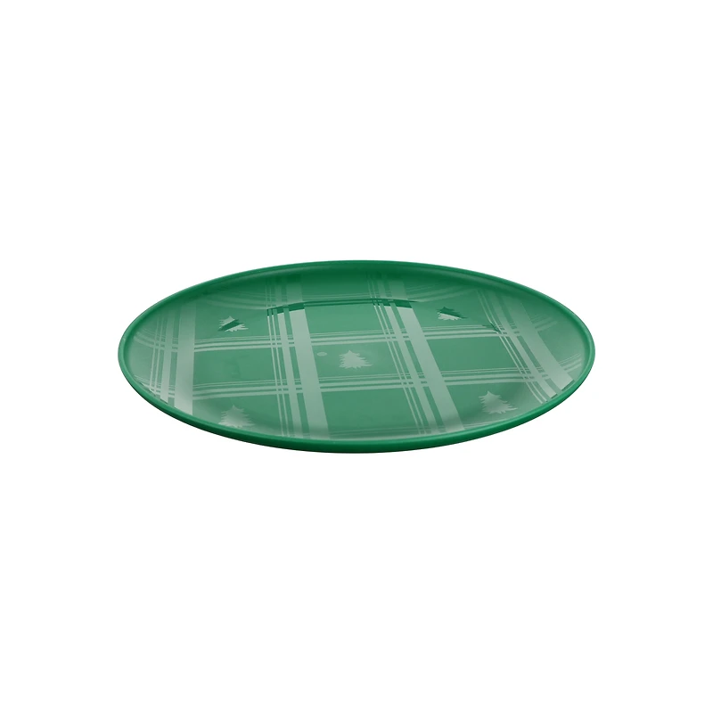 Mainstays Green Plaid Polypropylene Dinner Plate, 10.5 Inch