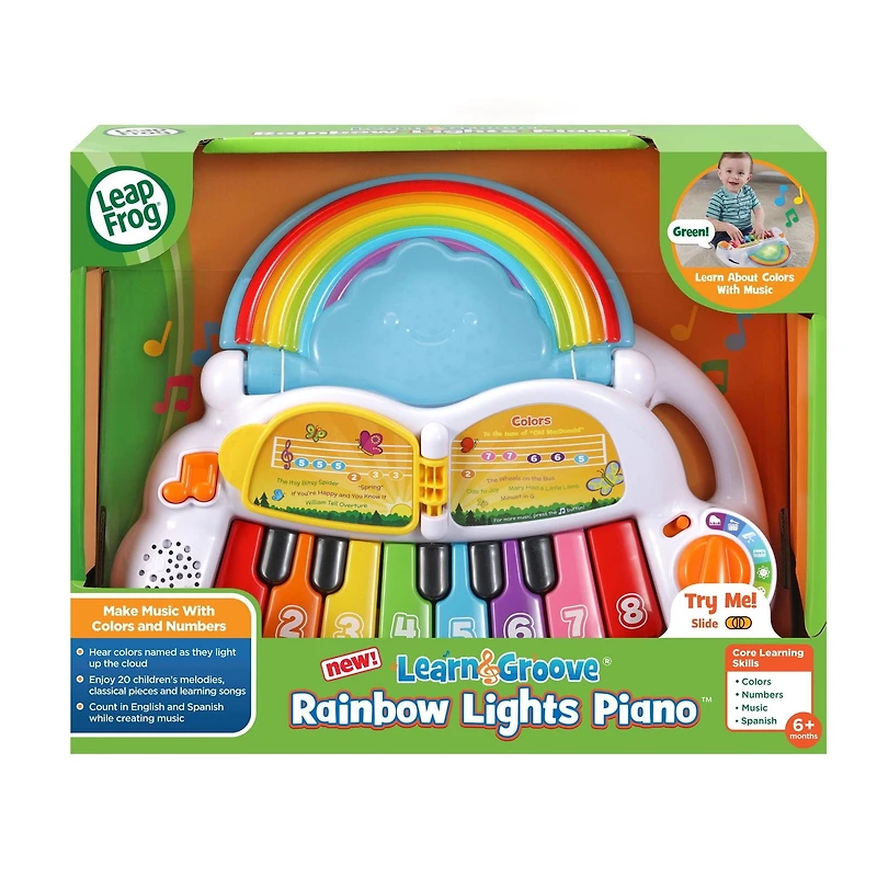 LeapFrog Learn & Groove Rainbow Lights Piano Musical Toy - English Version, 6+ Months