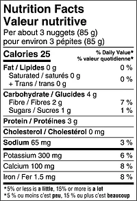 Pépites d'épinards hachés naturel Great Value 500 g