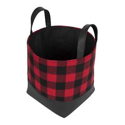 Buffle Canadiana - Fourre-tout de rangement rouge/noir 40.64cm D x 40,64cm H