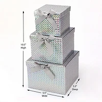 Boites Cadeaux Noel, Argent, 3 pcs